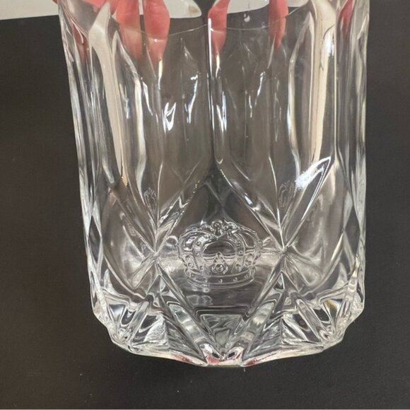CROWN ROYAL Embossed Clear Crystal Whiskey Drinking Old Fashioned Glass Tumbler - Picture 2 of 8